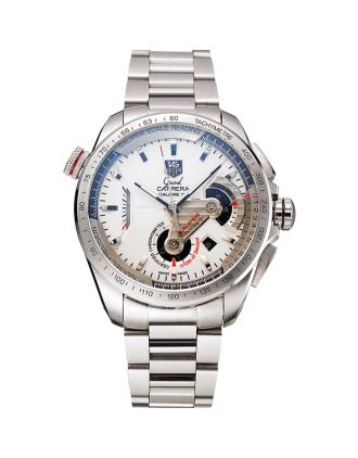 Tag Heuer Swiss Carrera Tachymeter Bezel Stainless Steel White Dial