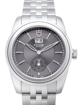 AAA Replica Tudor Glamour Double Date Black Dial Folding Clasp Mens Watch 57000-4