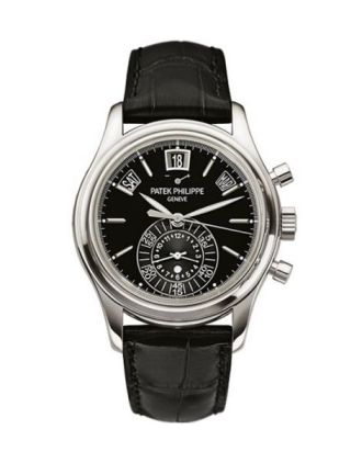 AAA Replica Patek Philippe Annual Calendar Chronograph Platinum Black Watch 5960P-016