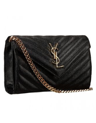 Saint Laurent Monogram Wallet On Chain Black