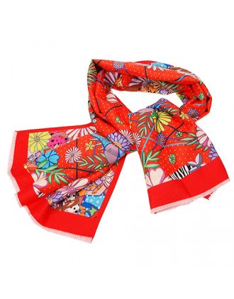 Hermes Animal Kingdom Scarf Orange 621799