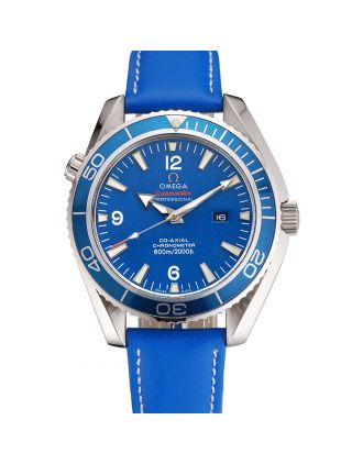 Omega Seamaster Planet Ocean Blue Dial Blue Leatherl Bracelet 622538