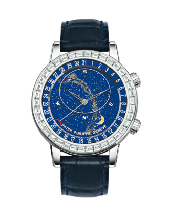 AAA Replica Patek Philippe Celestial White Gold Blue Watch 6104G-001