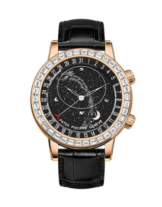 AAA Replica Patek Philippe Celestial Rose Gold Black Watch 6104R-001