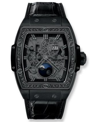 AAA Replica Hublot Spirit Of Big Bang Moonphase All Black Diamonds Mens Watch 647.CI.1110.LR.1200