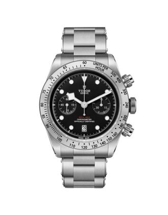 AAA Replica Tudor Heritage Black Bay Chrono Steel Strap Watch 79350-002