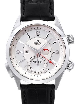 AAA Replica Tudor Heritage Adivsor Silver Dial Croco Strap Mens Watch 79620T-1