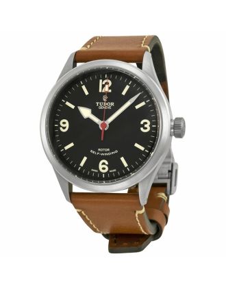 AAA Replica Tudor Heritage Ranger Black Dial Brown Leather Mens Watch Watch 79910-BKASBRLS