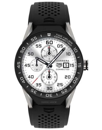 AAA Replica Tag Heuer Connected Modular 45mm Black Rubber Black Mat Ceramic Bezel Watch SBF8A8001.11FT6076