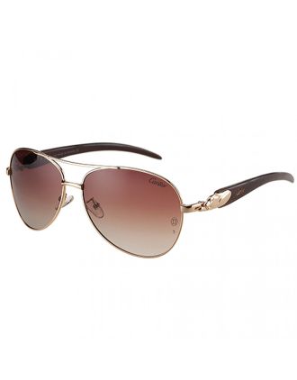 Cartier Panthere Detail Gold Frame Gradient Lenses Sunglasses 308132