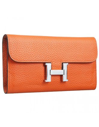 Hermes Constance Long Wallet Orange 608080