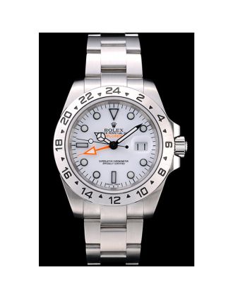Rolex Explorer Stainless Steel Bezel White Dial Watch