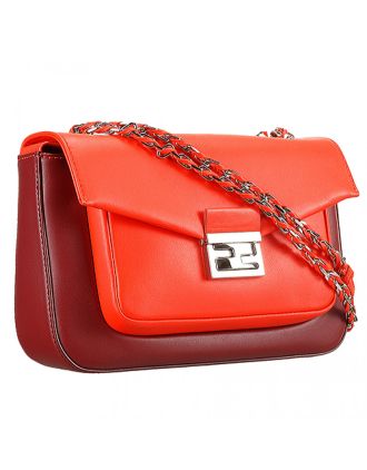 Fendi Be Baguette Bicolor Poppy Red and Bordeaux Bag