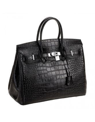 Hermes Birkin Bag Croc Black