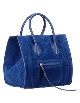 Celine Phantom Luggage Suede Leather Blue