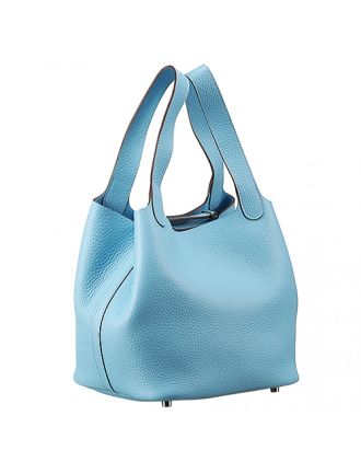 Hermes Picotin MM Blue Jean 607498