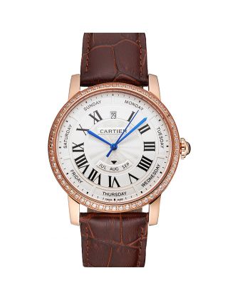 Swiss Cartier Ballon Bleu GMT Silver Dial Stainless Steel Case Two Tone Rose Gold Steel Bracelet