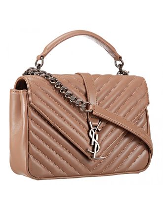Saint Laurent College Monogram Medium Bag Taupe
