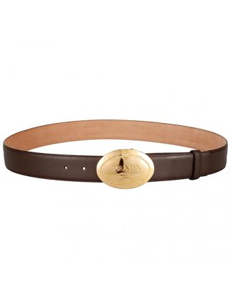 Prada Khaki Leather Belt