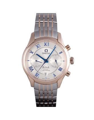 Omega DeVille Two Tone Links White Dial om240 621564