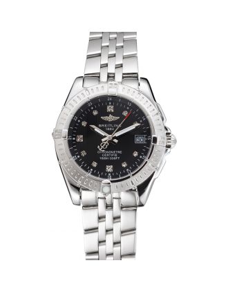 Breitling Colt Lady Black Dial Diamond Hour Marks Stainless Stees Case And Bracelet