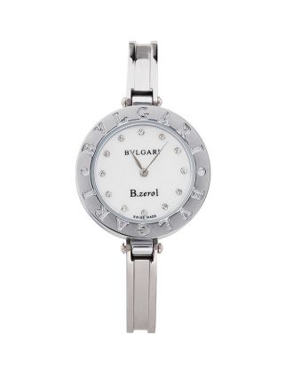 Bvlgari B.ZERO1 White Dial Diamond Numerals Stainless Steel Bracelet