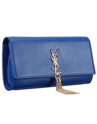 Saint Laurent Cassandre Tassel Royal Blue Clutch 608319