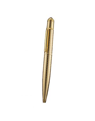 Cartier Fully Grooved Pattern Gold Ballpoint Pen 622777