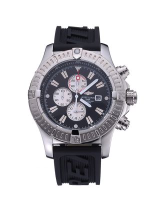Breitling Chronomat Evolution Black Dial Black Rubber Bracelet 622516