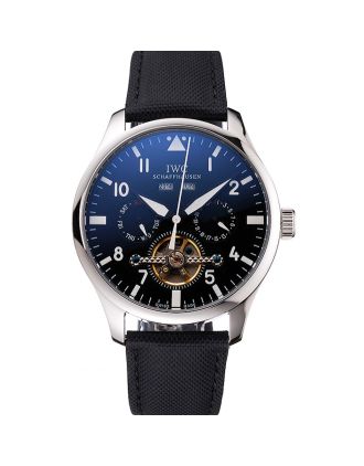 IWC Pilot Tourbillon Black Dial Stainless Steel Case Black Textile Strap