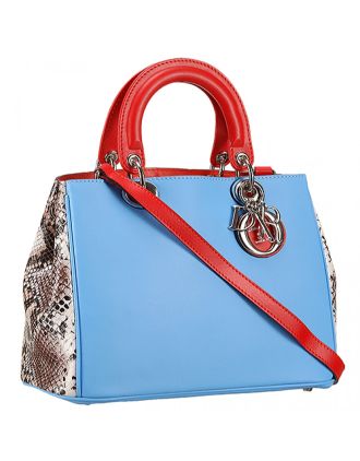Diorissimo Medium Light Blue and Spotted City Bag