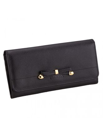 Prada Continental Wallet Black