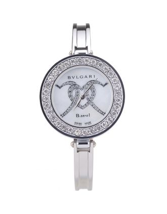 Bvlgari B.ZERO1 30mm White Dial With Model Steel Case With Diamonds Steel Bracelet