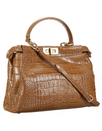Fendi Small Peekaboo Tan Leather Bag 608303