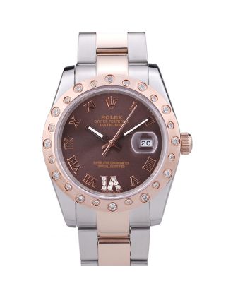 Rolex Datejust Diamond Bezel Brown Dial 7465