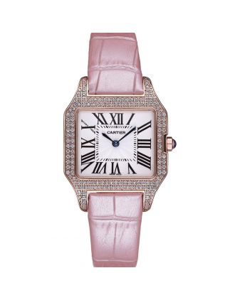 Cartier Santos 100 Diamond Rose Gold Bezel 621915