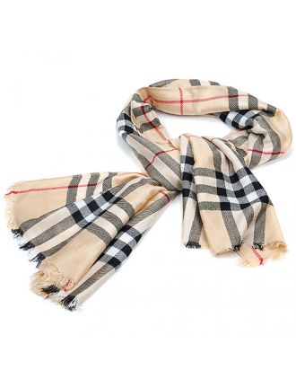 Burberry Check Dark Beige Scarf 607963