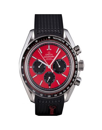 Omega Speedmaster Black Rubber Bracelet Red Dial 801421