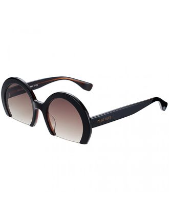 Miu Miu Cut Off Round Brown Frame Sunglasses 308445