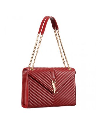 Saint Laurent Monogram Satchel Dark Red