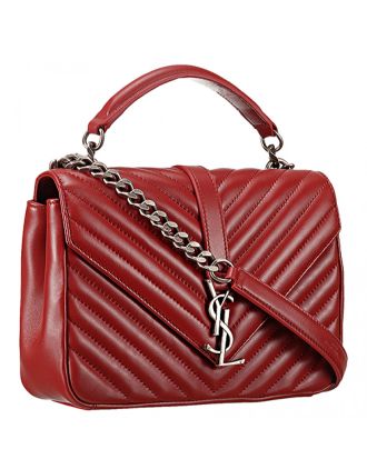 Saint Laurent College Monogram Medium Bag Dark Red