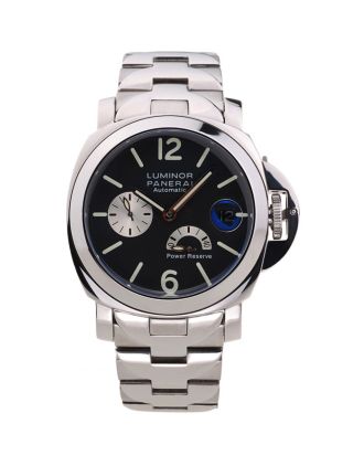Panerai Luminor Power Reserve Black Dial Stainless Steel Bracelet