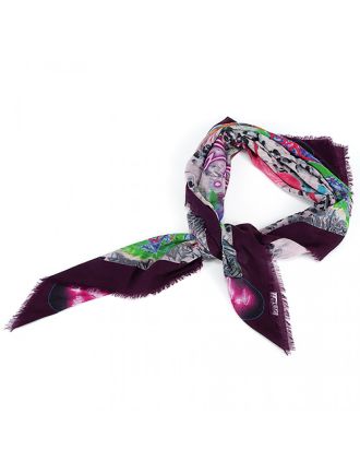 Valentino Flamingo Forest Deep Red Shawl 621873