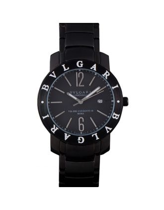 Bvlgari Bvlgari 42mm Black Dial Black Steel Case Black Steel Bracelet