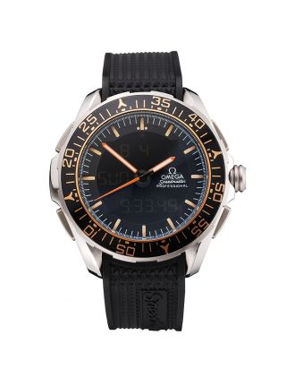 Omega Speedmaster Skywalker X-33 Black Dial Orange On Black Bezel Stainless Steel Case Black Rubber Strap