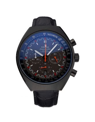 Omega Speedmaster Mark II Black And Red Dial Black Case Black Leather Strap 622814