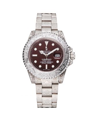 Swiss Rolex Submariner Skull Limited Edition Brown Dial White Case And Bracelet 1454092