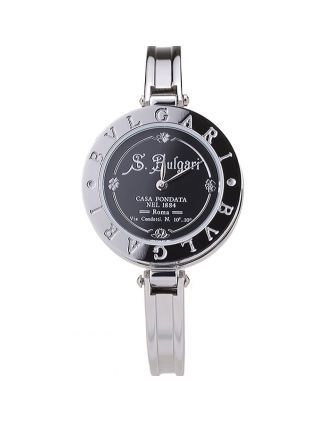 Bvlgari B.ZERO1 30mm Black Engraved Dial Steel Case Black Bezel Steel Bracelet