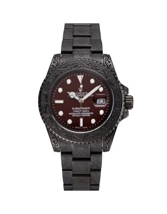 Rolex Submariner Skull Limited Edition Brown Dial All Black Case And Bracelet 1454075