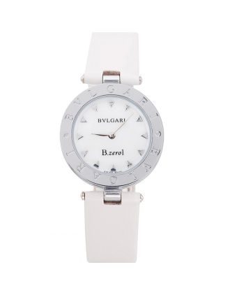 Bvlgari B.ZERO1 25mm White Dial Stainless Steel Case And Bezel White Leather Bracelet